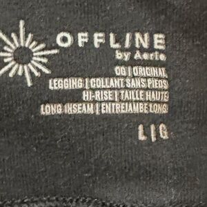 AERIE OFFLINE AE BLACK WOMEN LEGGINGS SIZE LARGE HI RISE